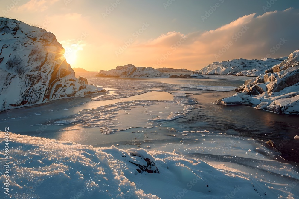 Obraz premium winter landscape with snow covered tree