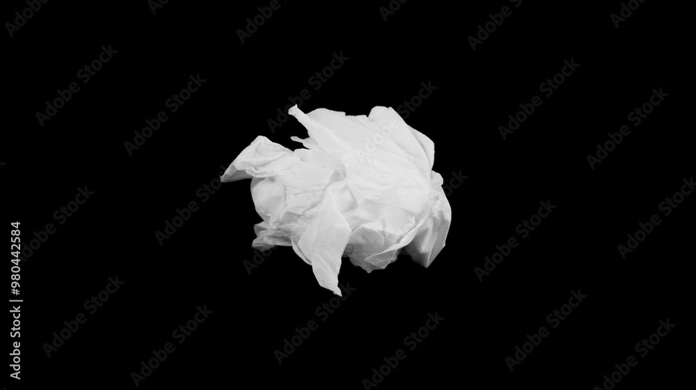White tissues on black background White tissues on black background