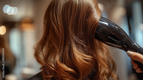 Using a hair dryer with multiple heat settings allows for more control and customization of your blowout photo