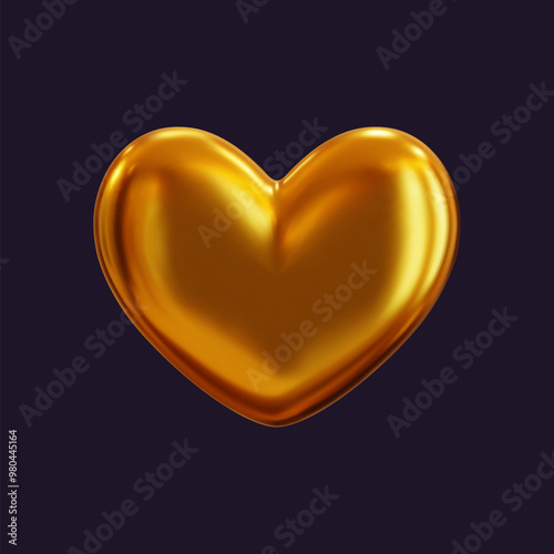 3D hearts crafted from chrome, golden, or other lustrous metals. Perfect for luxury, romance, and love-themed designs. 