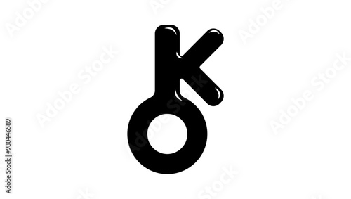Chiron symbol, black isolated silhouette