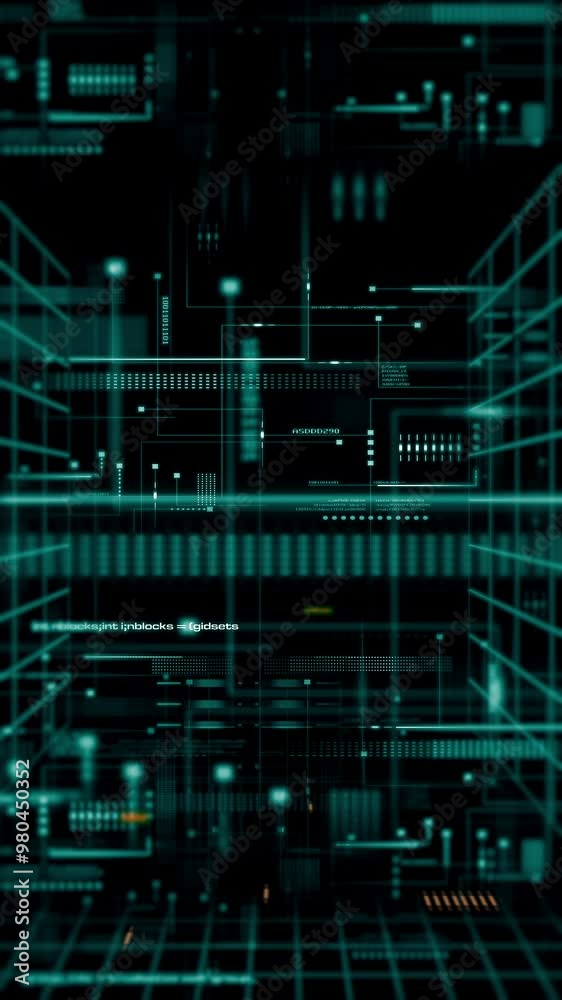 4K futuristic background with digital data code and HUD elements, ideal for text titles, mobile screens, and vertical displays. 4K futuristic background with digital data code and HUD elements, ideal for text titles, mobile screens, and vertical displays.