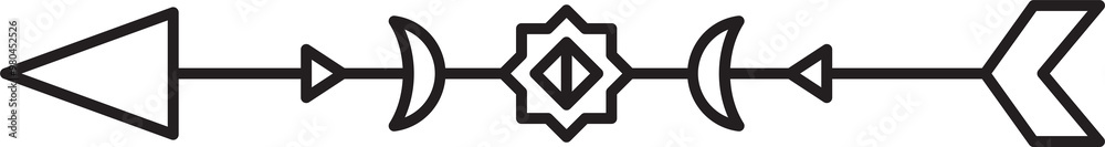 Fototapeta premium Arrow Steampunk Line Art