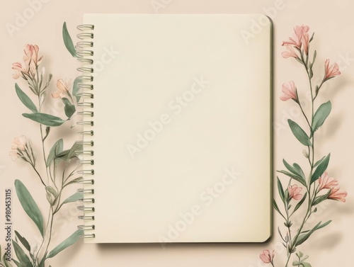 Bujo scrapbook design template. Copy space. photo