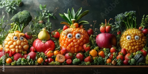 The vibrant city where animated fruits with eyes create a lively and engaging atmosphere for urban experiences