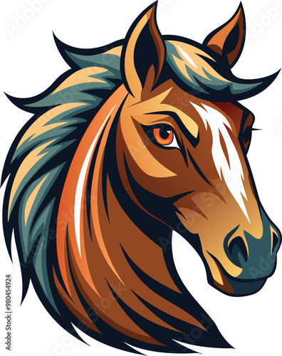 Wild Mustang Horse Head Vector – Available on EPS File
