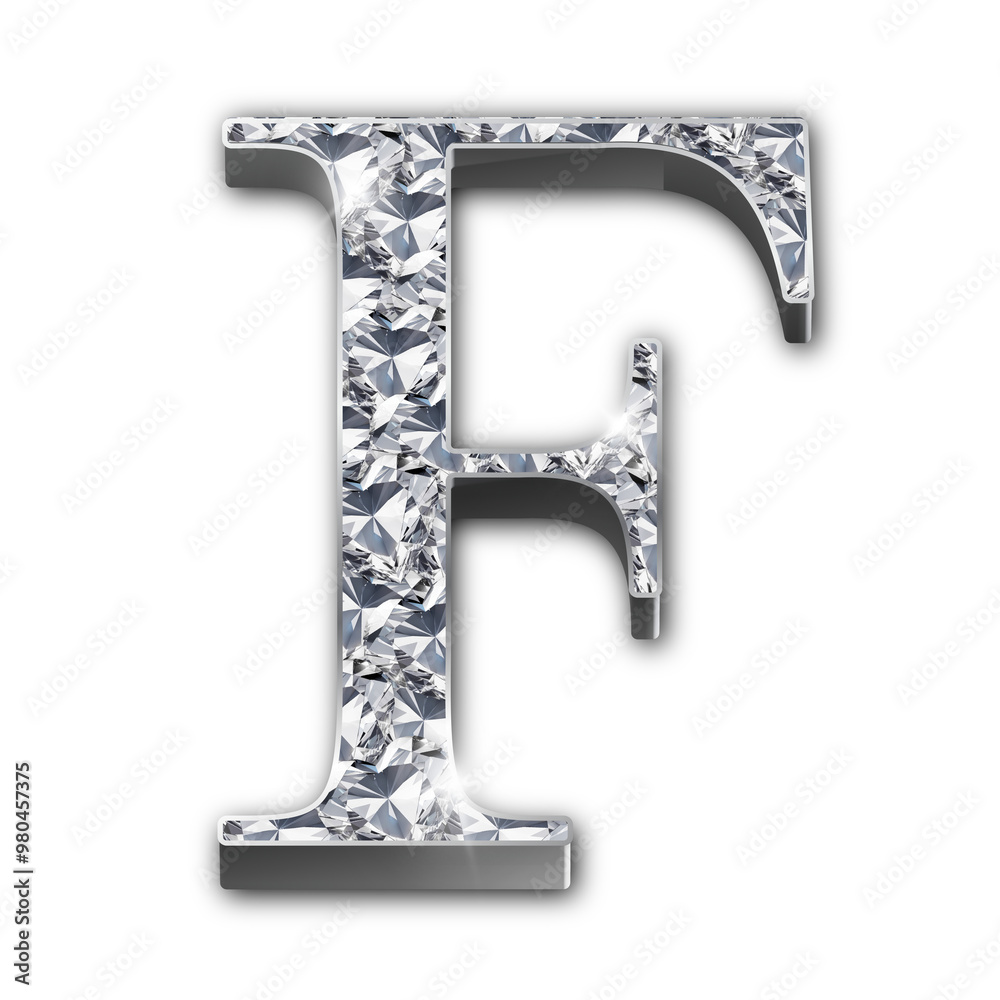 Luxury diamond-encrusted silver alphabet letters Luxury diamond-encrusted silver alphabet letters