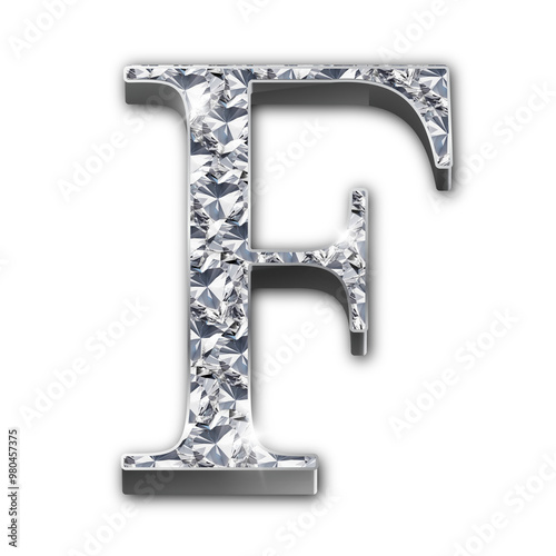 Luxury diamond-encrusted silver alphabet letters