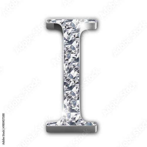 Luxury diamond-encrusted silver alphabet letters