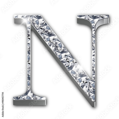 Luxury diamond-encrusted silver alphabet letters