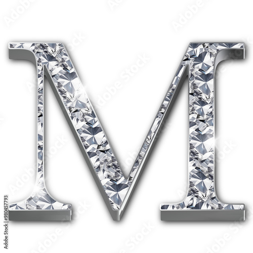 Luxury diamond-encrusted silver alphabet letters