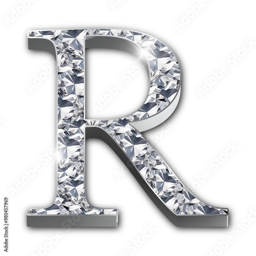 Luxury diamond-encrusted silver alphabet letters