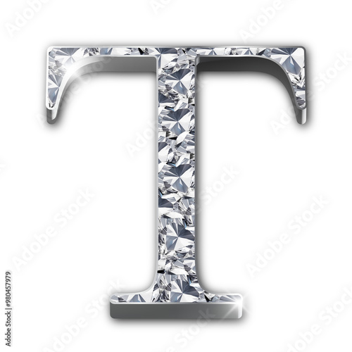Luxury diamond-encrusted silver alphabet letters