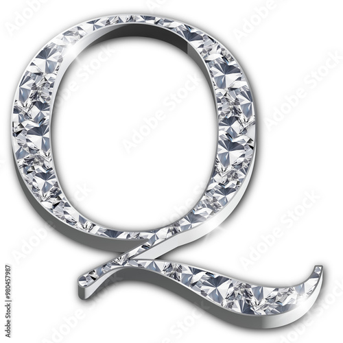 Luxury diamond-encrusted silver alphabet letters