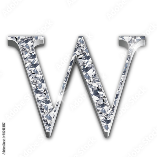 Luxury diamond-encrusted silver alphabet letters