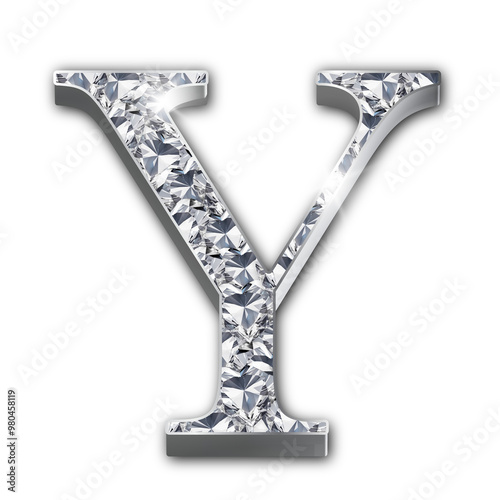 Luxury diamond-encrusted silver alphabet letters