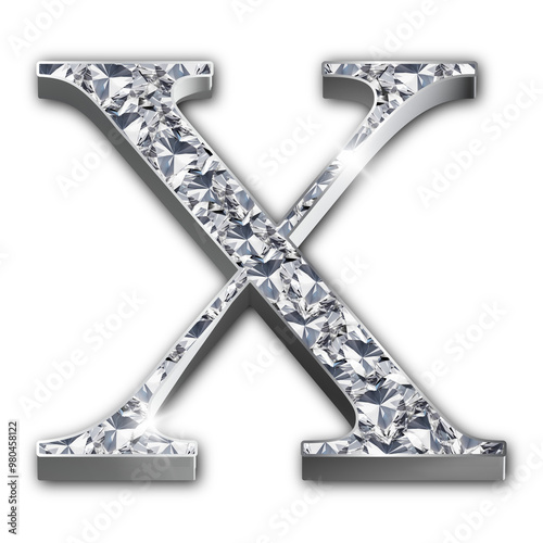 Luxury diamond-encrusted silver alphabet letters