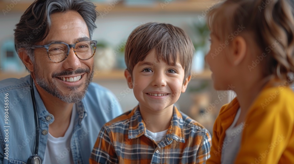Illustrate a parent asking questions about their child's growth and Illustrate a parent asking questions about their child's growth and