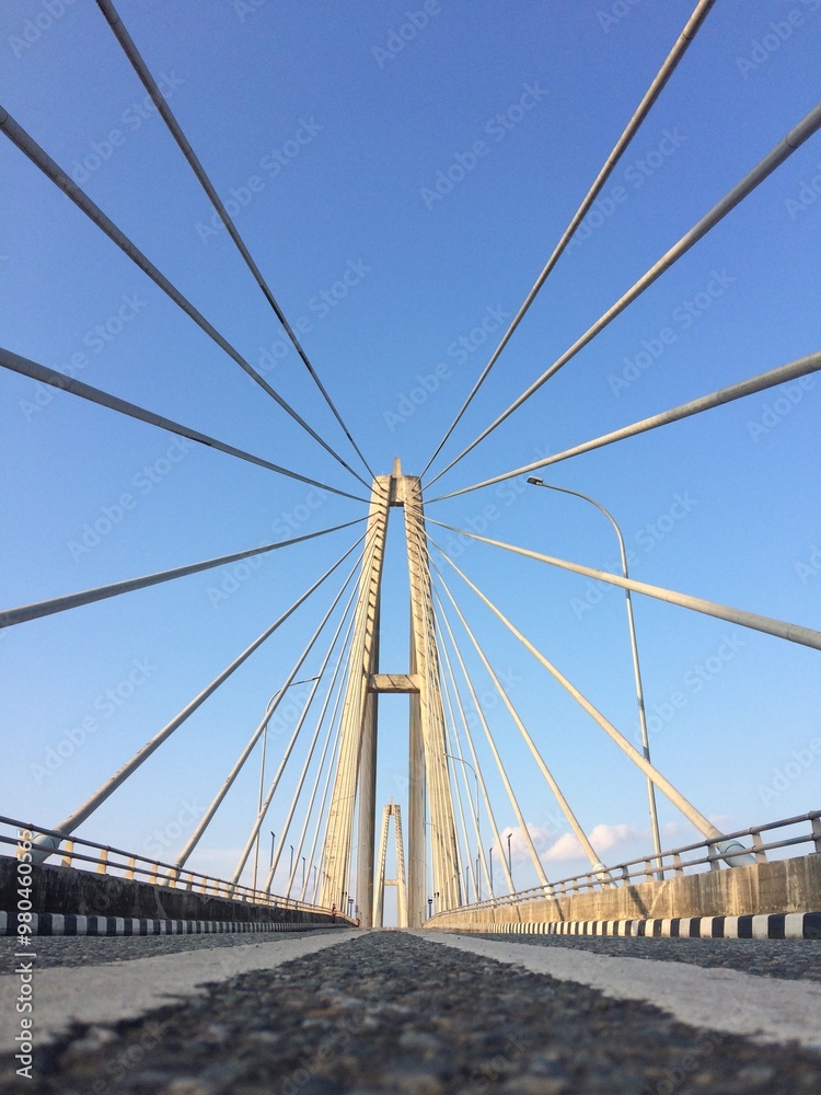 cable bridge over the river