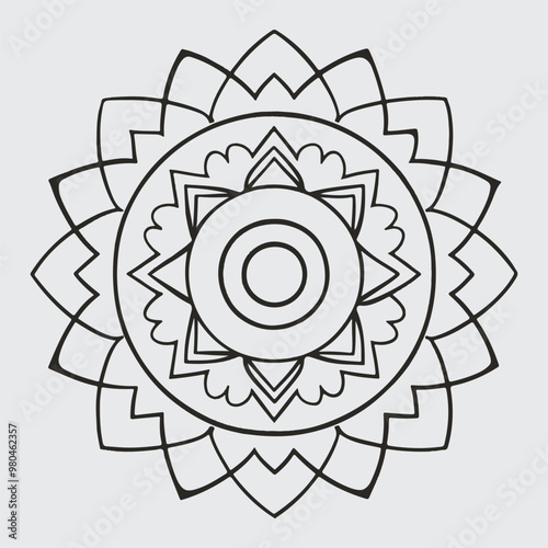 Simple mandala design for coloring. beautiful mandala art for coloring book, mandala design, Vector mandala pattern design with hand drawn.