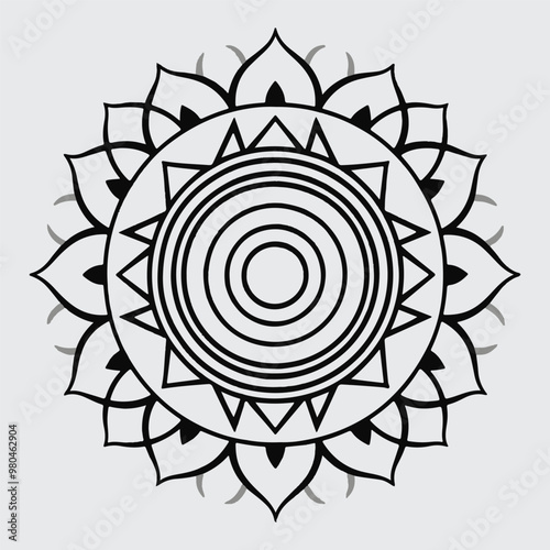 Simple mandala design for coloring. beautiful mandala art for coloring book, mandala design, Vector mandala pattern design with hand drawn.
