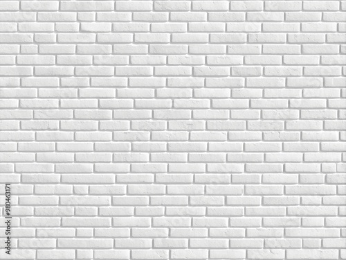 Clean and minimalist seamless white brick wall texture serves as a versatile background for product photography, graphic design, and digital art projects.