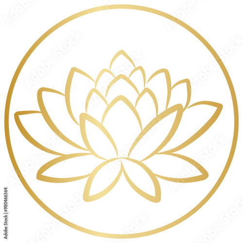 Lotus Gold Icon Flower