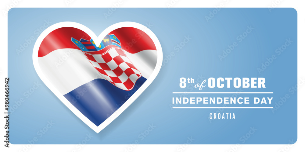 Obraz premium Croatia happy independence day greeting card, banner vector illustration