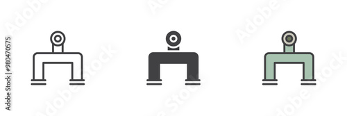 Pipe valve different style icon set