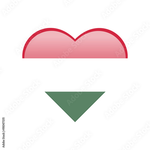 Flag of Hungary love icon symbol isolated on white background. Vector illustration Free Download Flag of Hungary love icon symbol isolated on white background. Vector illustration - GFXLoad