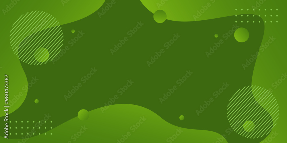 Abstract green liquid wave background with geometric shapes, modern dynamic wallpaper. Suitable for templates, sale banners, business, events, ads, web and pages Abstract green liquid wave background with geometric shapes, modern dynamic wallpaper. Suitable for templates, sale banners, business, events, ads, web and pages