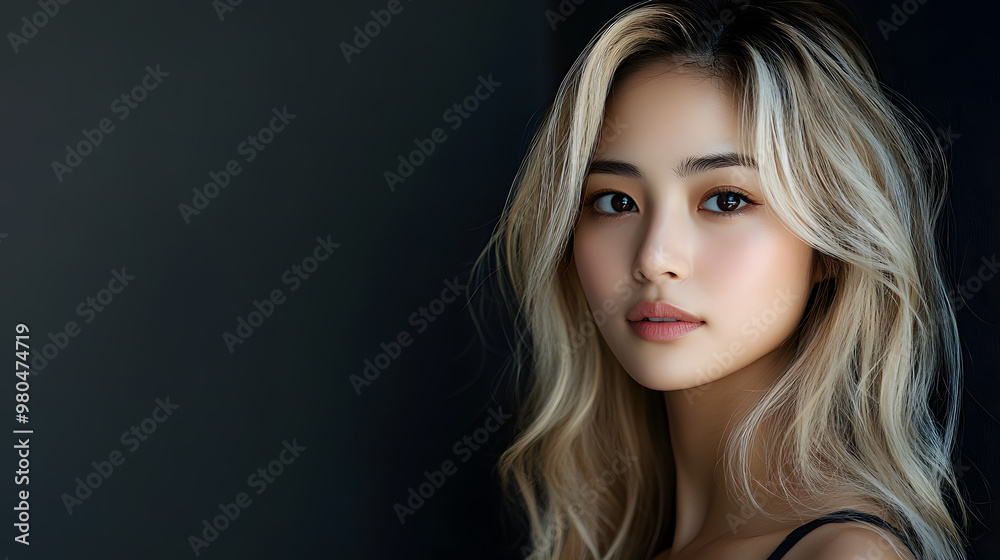 Studio portraits of pretty blonde asian woman Studio portraits of pretty blonde asian woman