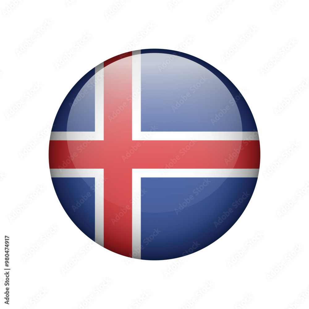 Flag of Iceland icon symbol isolated background. Vector illustration. Flag of Iceland icon symbol isolated background. Vector illustration.