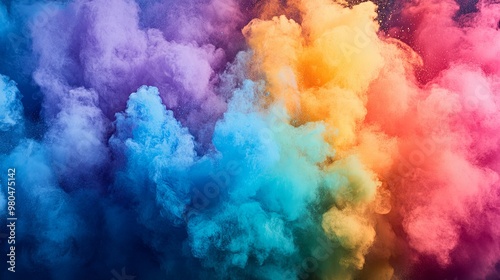 Abstract Colorful Smoke Explosion with Vibrant Hues