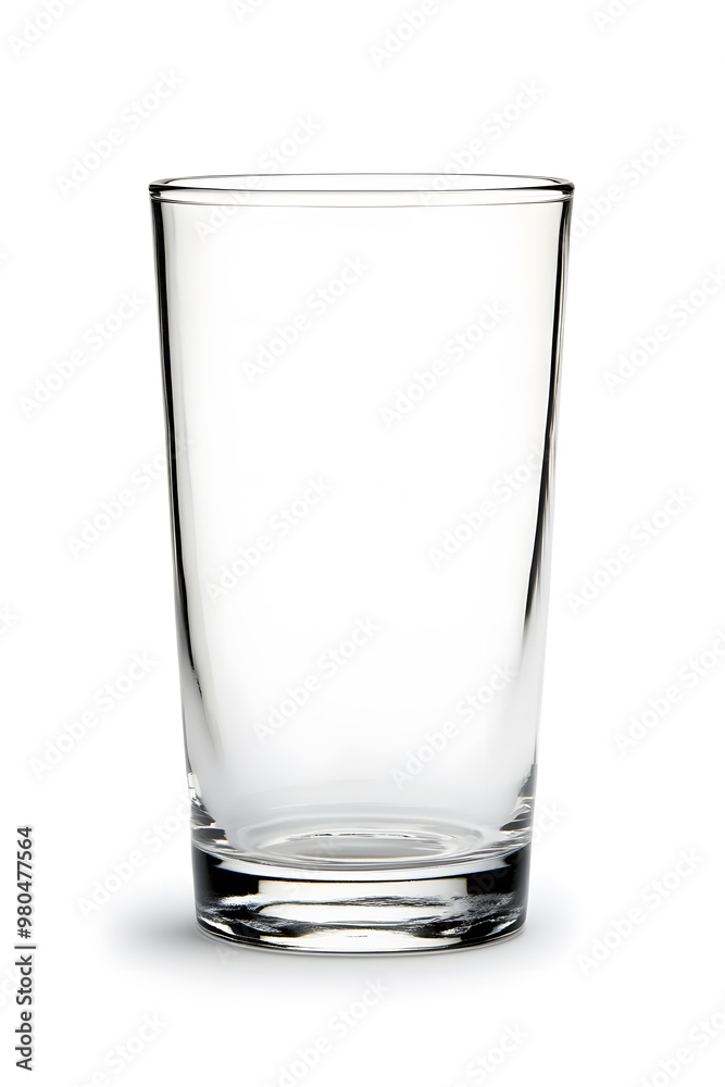 A tall, clear, empty glass isolated on a white background A tall, clear, empty glass isolated on a white background