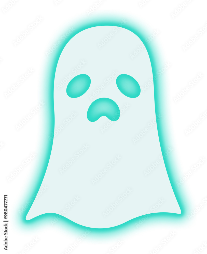 Neon Ghost Illustration Neon Ghost Illustration