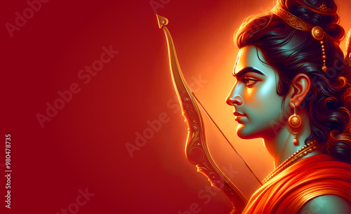 Shree Rama portrait festival dussehra design celebration background