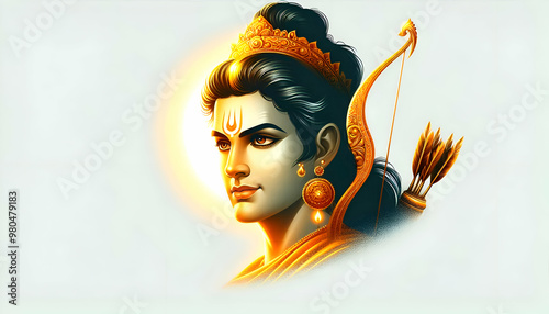 Shree Rama portrait design religious background photo