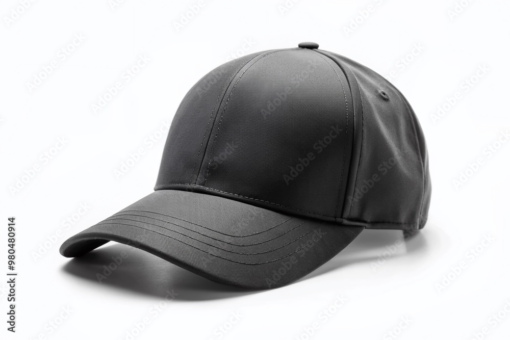 isolated studio shot of blank black cap mockup template on white background, empty space for logo or design, high-resolution for advertising and branding. isolated studio shot of blank black cap mockup template on white background, empty space for logo or design, high-resolution for advertising and branding.