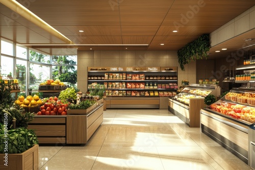 A large grocery store with a lot of fresh produce