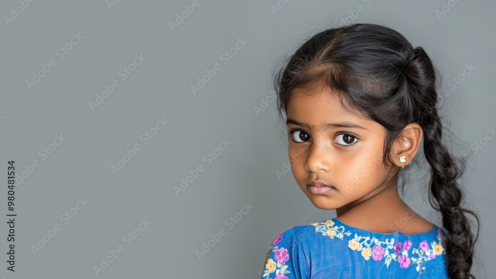 Indian little girl wearing saree indian traditional cloth smile isolated Indian little girl wearing saree indian traditional cloth smile isolated