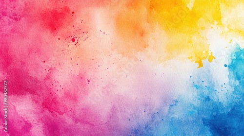 Abstract watercolor background with splashes of vibrant colors Close-up photo with clean background