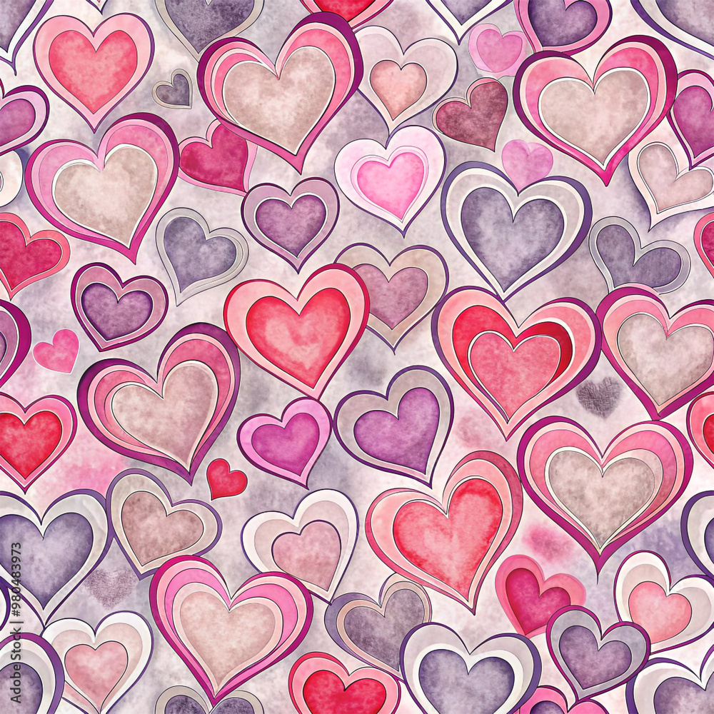 Hand-drawn heart pattern with pink and gray tones on textured background 텍스처 배경 위에 분홍색과 회색 톤으로 그려진 손그림 하트 패턴 Hand-drawn heart pattern with pink and gray tones on textured background 텍스처 배경 위에 분홍색과 회색 톤으로 그려진 손그림 하트 패턴