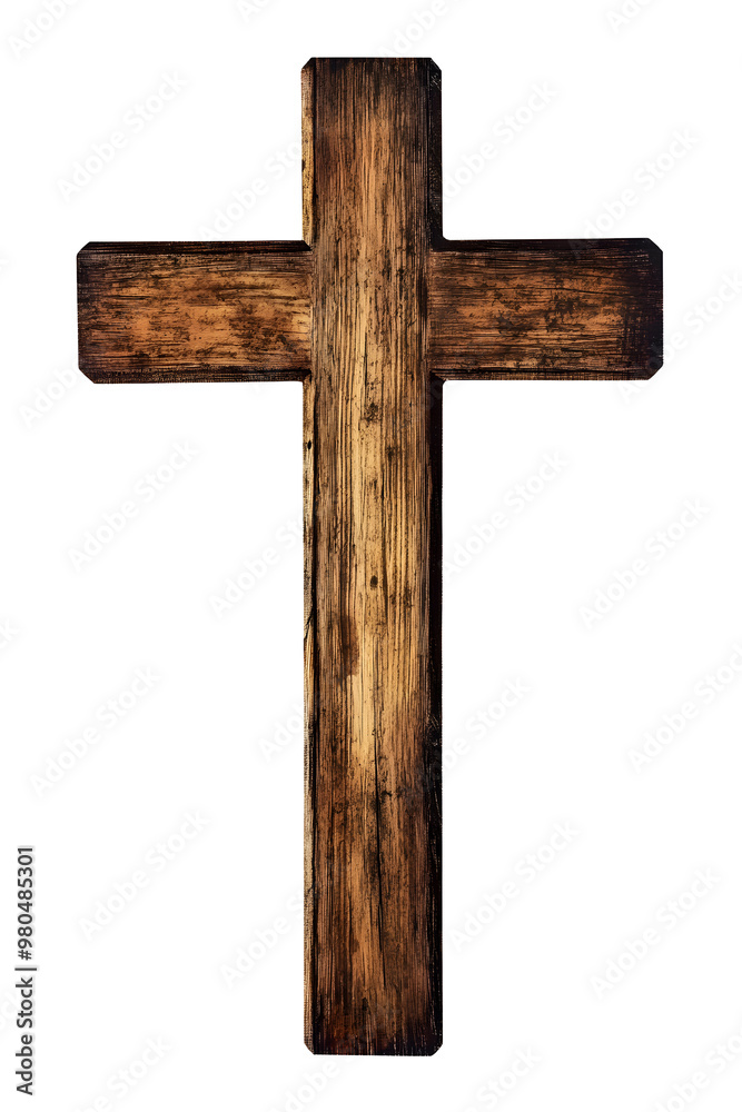 Wooden cross isolated on white background Wooden cross isolated on white background