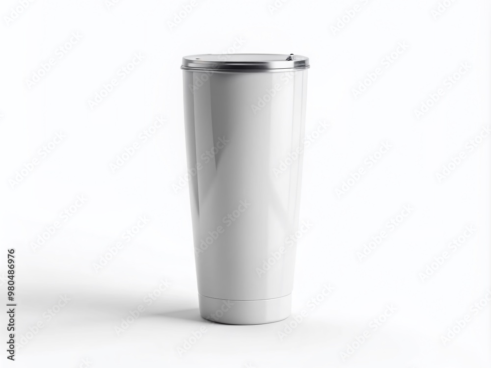 Blank white tumbler mockup on a isolated background Blank white tumbler mockup on a isolated background