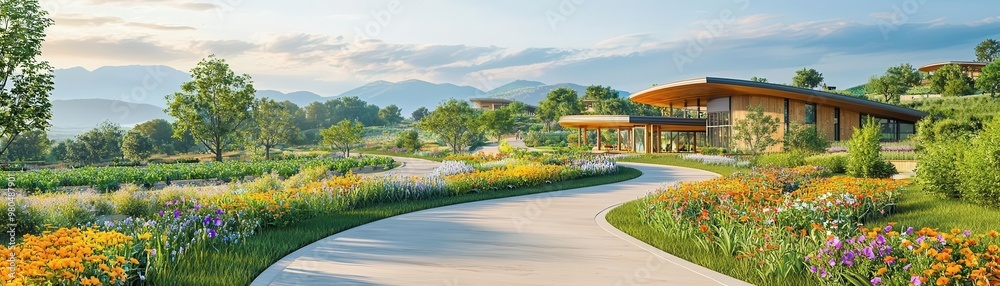 Obraz premium Tilted angle view of a sustainable organic farm