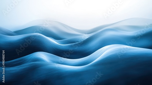 Dynamic wave-like blue patterns with a mix of light and dark shades, creating a sense of movement Close-up photo with clean background