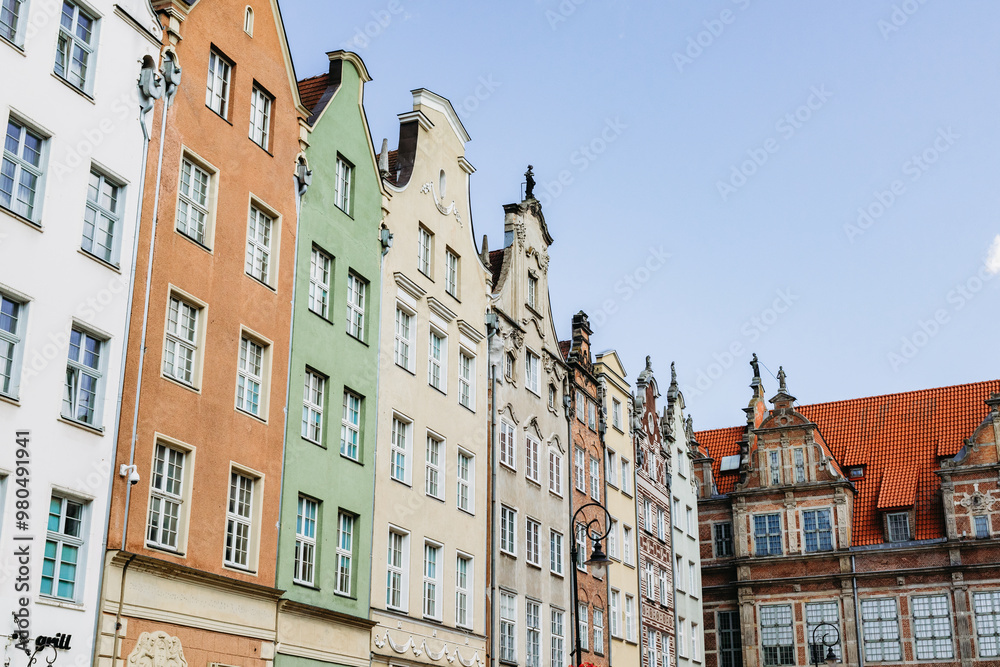 Fototapeta premium Gdańsk old town, beautiful historical buildings, Poland