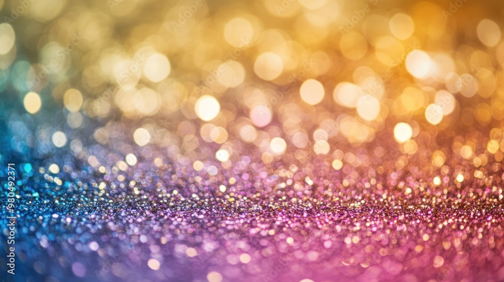 Glitter texture with sparkling particles in gold, silver, and rainbow hues, adding a festive touch Close-up photo with clean background Glitter texture with sparkling particles in gold, silver, and rainbow hues, adding a festive touch Close-up photo with clean background
