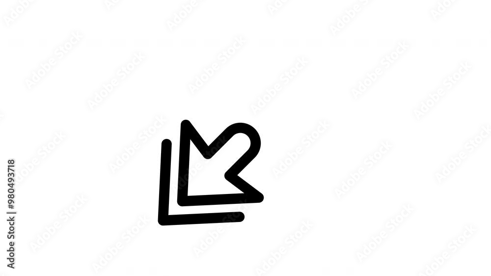 Animated down left line icon on transparent background, arrow animation, 4k video motion graphic with alpha channel, use for web design, mobile apps, ui design Animated down left line icon on transparent background, arrow animation, 4k video motion graphic with alpha channel, use for web design, mobile apps, ui design